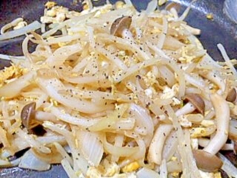 もやしとしめじのたまご炒め★にんにく醤油風味